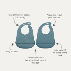 baby first bib 2-pack | pastel blue