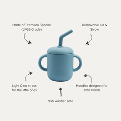sippy cup with straw | pastel blue