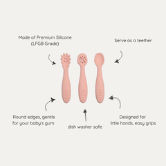 baby first utensils set | milkshake pink