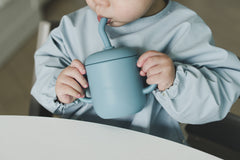 sippy cup with straw | pastel blue