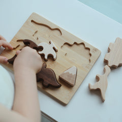 wooden dinosaurs puzzle