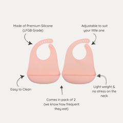 baby first bib 2-pack | milkshake pink