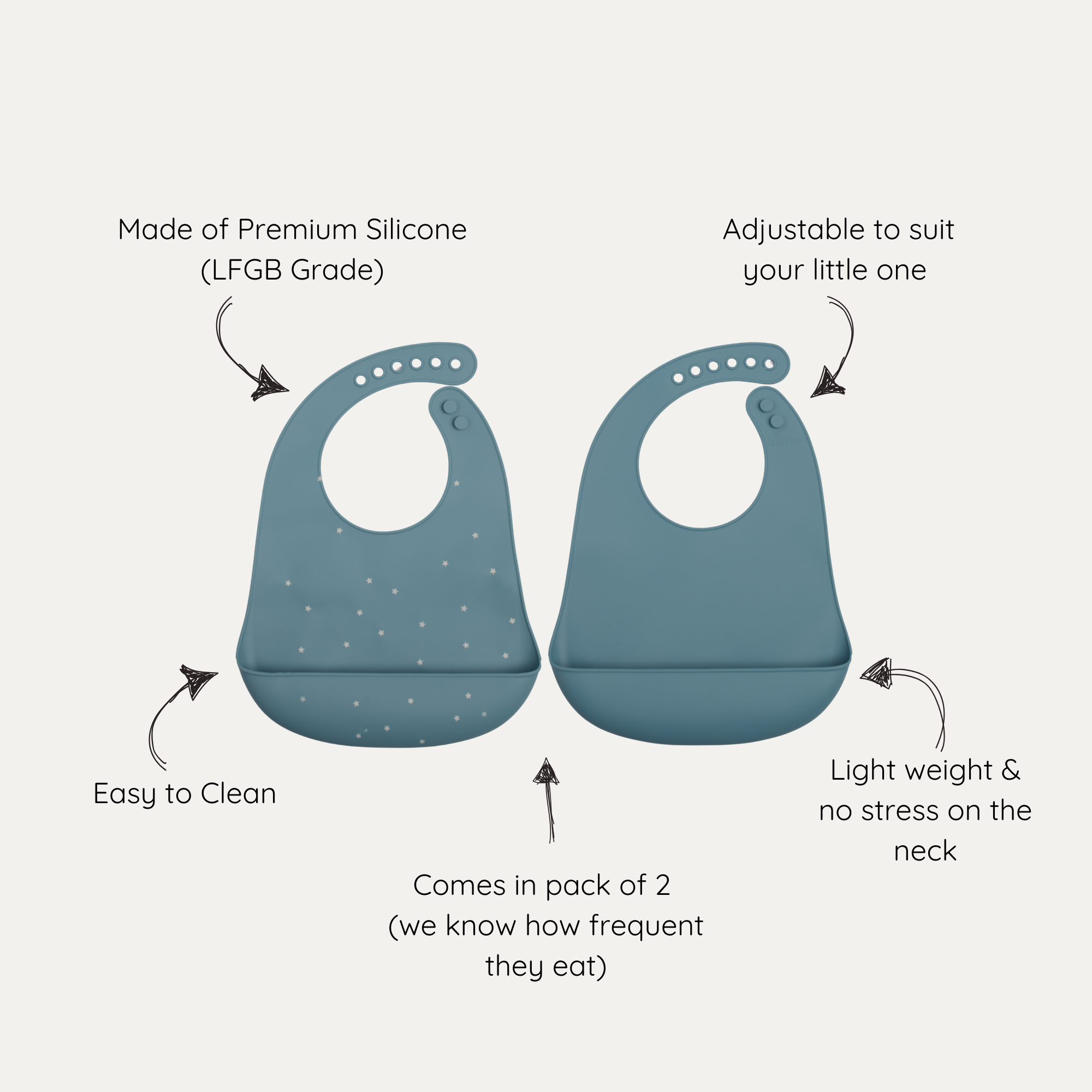 baby first bib 2-pack | pastel blue