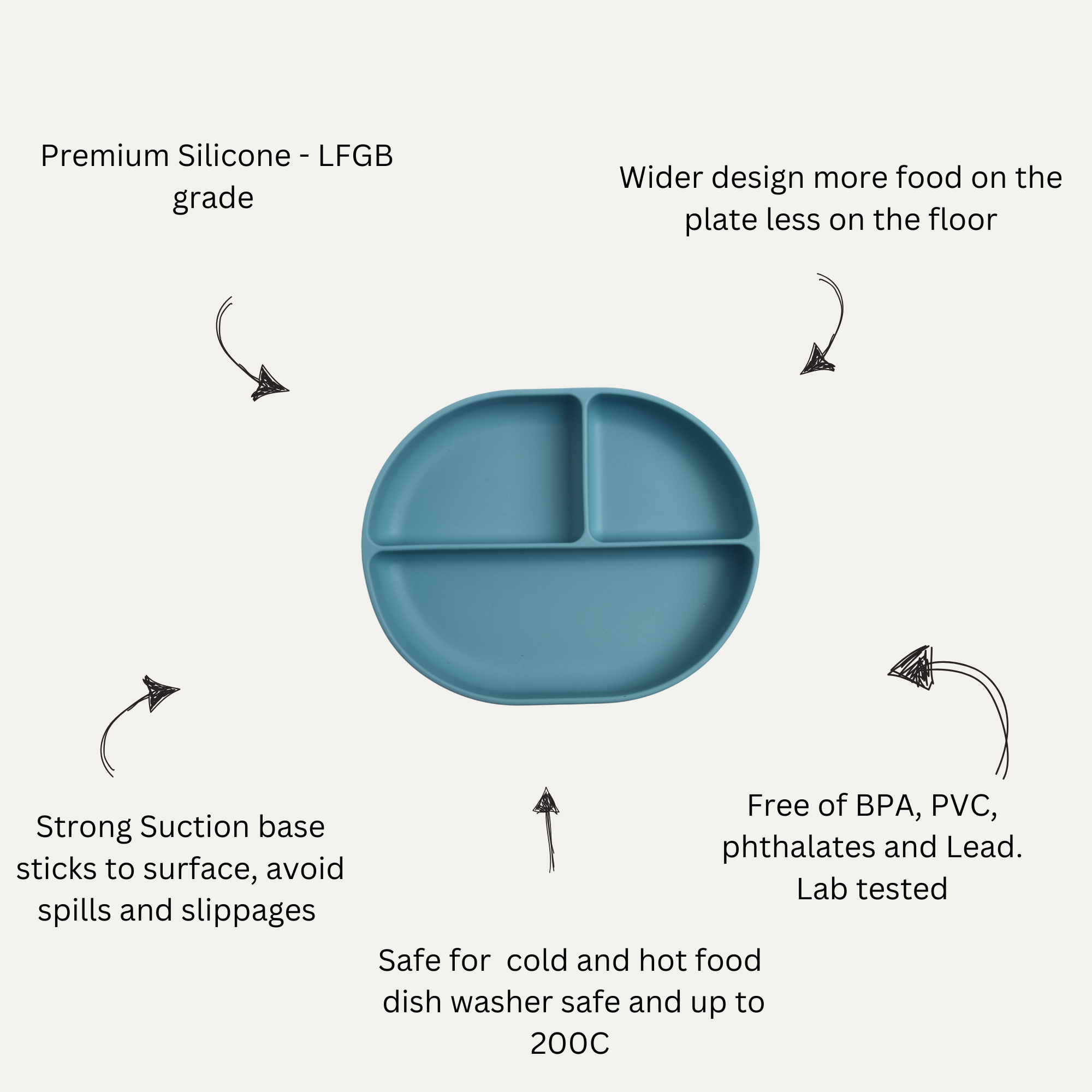 suction plate | pastel blue